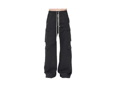Pre-owned Rick Owens Men's  Drkshdw Double Cargo Jumbo Belas Pants In Faded Black