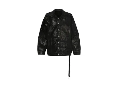 Pre-owned Rick Owens Men's  Drkshdw Giacca In Denim Jumbo Worker Jacket In Black