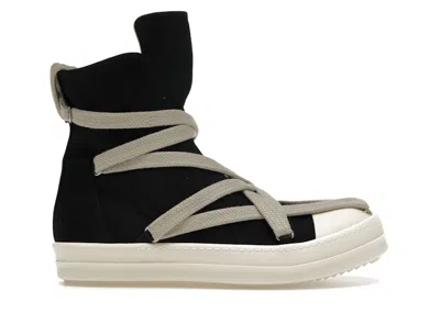 Pre-owned Rick Owens Men's  Drkshdw Hexa High Fat Lace Sneakers In Black Pearl/milk