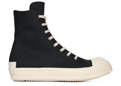 Pre-owned Rick Owens Men's  Drkshdw Hollywood High Sneaks Sneakers In Black/milk