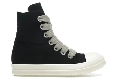 Pre-owned Rick Owens Men's  Drkshdw Hollywood Jumbo Lace Puffer High Top Sneakers In Black/milk