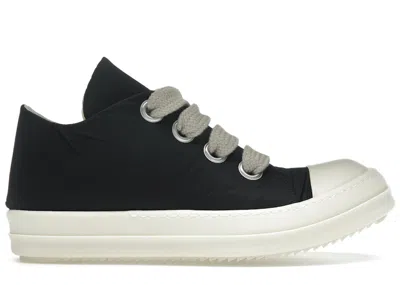 Pre-owned Rick Owens Men's  Drkshdw Hollywood Jumbo Lace Puffer Low Sneakers In Black/milk