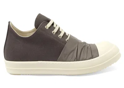 Pre-owned Rick Owens Men's  Drkshdw Hustler Low Dark Denim Sneakers In Dark Dust/milk