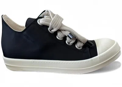 Pre-owned Rick Owens Men's  Drkshdw Jumbo Laced Denim Low Sneakers In Black/milk In Multi