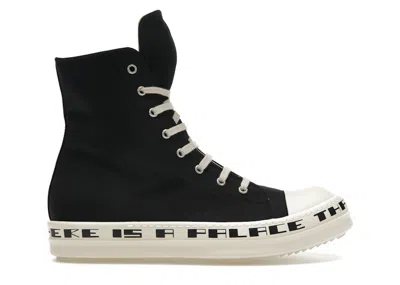 Pre-owned Rick Owens Men's  Drkshdw Quote High Sneakers In Black Milk