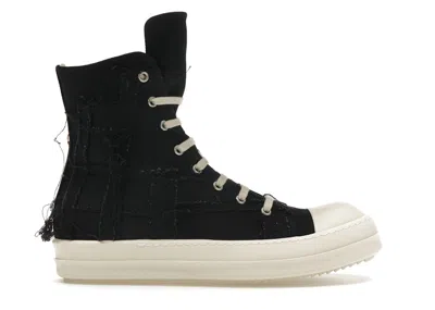 Pre-owned Rick Owens Men's  Drkshdw Slashed Sneaks Sneakers In Black/milk