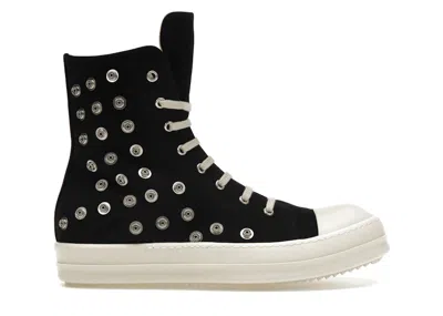 Pre-owned Rick Owens Men's  Drkshdw Sneaks Studded Eyelets Sneakers In Black/milk