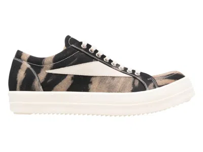 Pre-owned Rick Owens Men's  Drkshdw Sun Denim Vintage Sneakers In Black/terra/milk