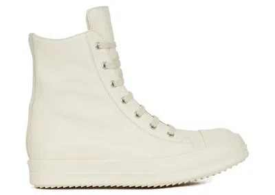 Pre-owned Rick Owens Men's  Edfu High Sneakers In Milk In White