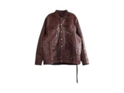 Pre-owned Rick Owens Men's  Giacca In Denim Lido Worker Jacket In Scab Wax