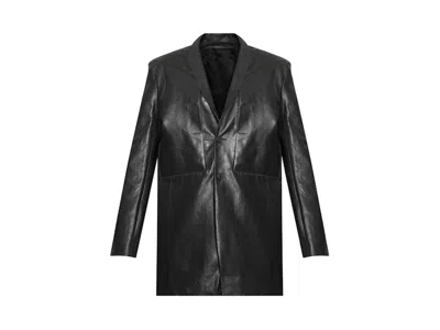 Pre-owned Rick Owens Men's  Giacca In Pelle Lido Jacket In Black