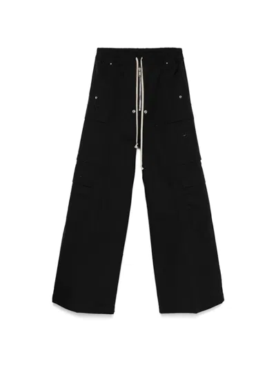 Pre-owned Rick Owens Men's  Heavy Cotton Cargobelas In Black