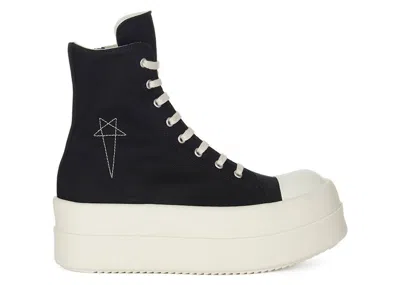 Pre-owned Rick Owens Men's  Hollywood Drkshdw Double Bumper High Sneakers In Black/pearl/milk