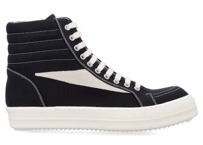 Pre-owned Rick Owens Men's  Hollywood Drkshdw Vintage High Sneakers In Black/milk