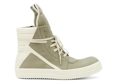Pre-owned Rick Owens Men's  Hollywood Geobasket High Sneakers In Celadon/milk