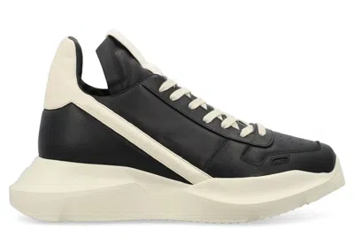 Pre-owned Rick Owens Men's  Hollywood Geth Runner Sneakers In Black/milk