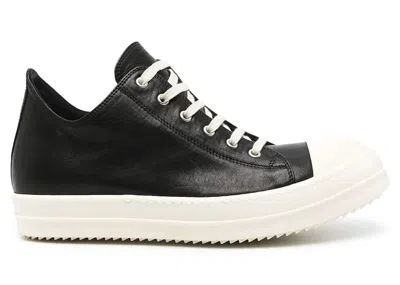 Pre-owned Rick Owens Men's  Hollywood Low Sneakers In Black/milk In Multi