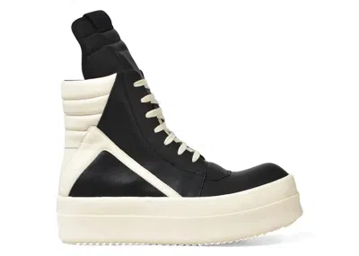 Pre-owned Rick Owens Men's  Hollywood Mega Bumper Geobasket High Sneakers In Black/milk