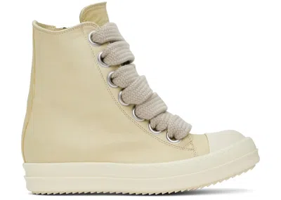 Pre-owned Rick Owens Men's  Jumbo Lace High Sneakers In Parchment/milk In Brown