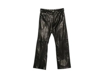 Pre-owned Rick Owens Men's  Lambskin Geth Jeans In Black