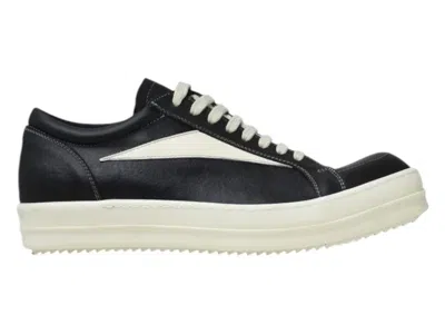 Pre-owned Rick Owens Men's  Leather Jumbolace Low Sneaks Sneakers In Milk