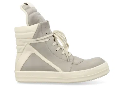 Pre-owned Rick Owens Men's  Lido Geobasket Sneakers In Pearl/milk
