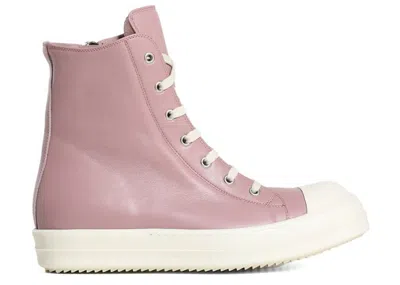 Pre-owned Rick Owens Men's  Lido High Sneaks Sneakers In Dusty Pink/milk