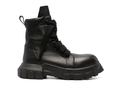 Pre-owned Rick Owens Men's  Lido Jumbo Laced Bozo Tractor Sneakers In Black