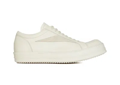 Pre-owned Rick Owens Men's  Lido Vintage Sneakers In Milk