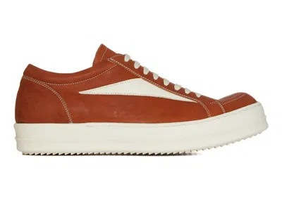 Pre-owned Rick Owens Men's  Lido Vintage Ss24 Sneakers In Clay/milk In Brown