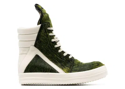 Pre-owned Rick Owens Men's  Luxor Geobasket Pony Sneakers In Acid Melange/milk