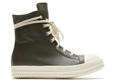 Pre-owned Rick Owens Men's  Luxor High Sneakers In Forest/milk