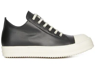 Pre-owned Rick Owens Men's  Luxor Low Sneaks Sneakers In Black/milk
