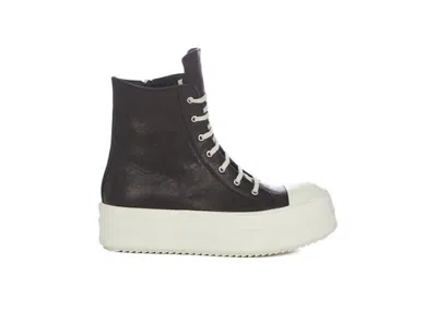 Pre-owned Rick Owens Men's  Luxor Runway Mega Bumper Ramones Fw23 Sneakers In Black/milk In Multi