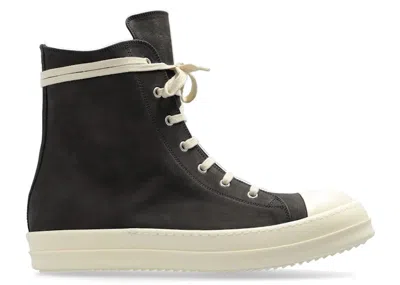 Pre-owned Rick Owens Men's  Porterville High Sneakers In Dark Dust/milk