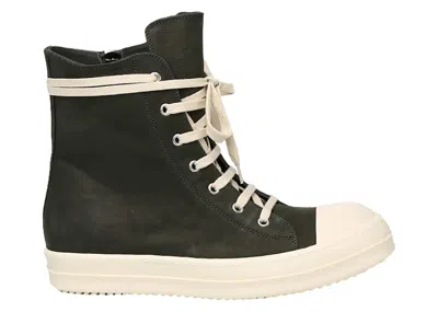 Pre-owned Rick Owens Men's  Porterville High Sneakers In Forest/milk In Multi