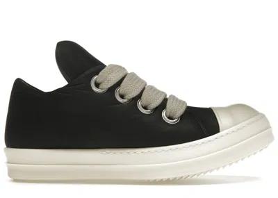 Pre-owned Rick Owens Men's  Porterville Runway Jumbo Lace Padded Low Sneakers In Black/milk