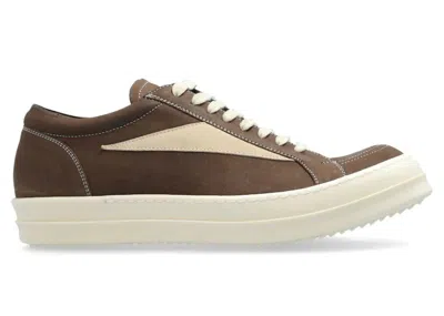 Pre-owned Rick Owens Men's  Porterville Vintage Low Sneakers In Fawn/milk