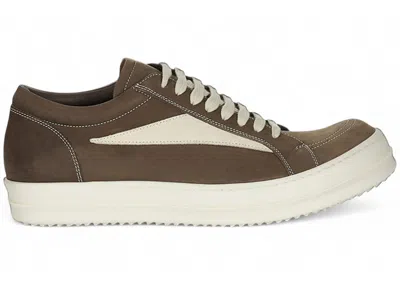 Pre-owned Rick Owens Men's  Porterville Vintage Low Sneakers In Saddle/milk