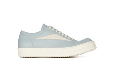 Pre-owned Rick Owens Men's  Porterville Vintage Sneakers In Pale Blue/milk