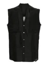Rick Owens Raw Cut-detailing Vest In Black