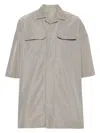 Rick Owens Strap-detail Shirt With Classic Collar For Men In Gray