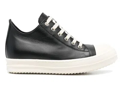 Pre-owned Rick Owens Men's  Strobe Low Sneakers In Black/milk
