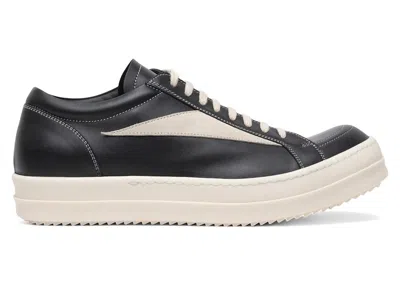 Pre-owned Rick Owens Men's  Vintage Low Leather Sneakers In Black/milk