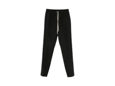 Pre-owned Rick Owens Men's  Wool Drawstring Slim Long Pants In Black