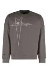 Rick Owens Graphic Print Cotton Crew-neck Sweatshirt In Turtledove