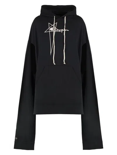 RICK OWENS MEN'S RICK OWENS X CHAMPION - FLYPROOF TUNIC HOODED SWEATSHIRT