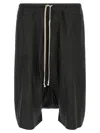 Rick Owens Drawstring Drop-crotch Shorts In Black