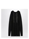 Rick Owens Semi-transparent Hooded Sweatshirt In Black