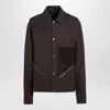 Rick Owens Tour Snap Front Jacket Knitwear Brown In Brown